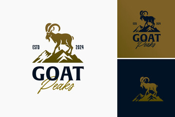Goat Peaks Logo: A dynamic emblem featuring mountain peaks shaped like goat horns, symbolizing strength and adventure. Ideal for outdoor brands, adventure sports, or hiking gear companies.