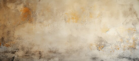 A close up of a painting on a brown wall with smoke rising from it. The wood flooring complements...