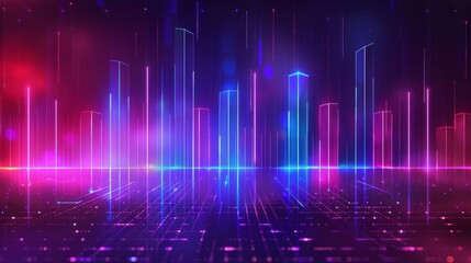 Abstract Background Neon Light Modern Illustration, Sci-fi Style with Glowing neon light,