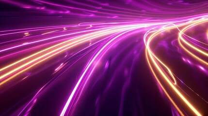 Abstract Purple Gold streak neon lights super high resolution
