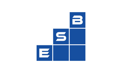 ESB initial letter financial logo design vector template. economics, growth, meter, range, profit, loan, graph, finance, benefits, economic, increase, arrow up, grade, grew up, topper, company, scale