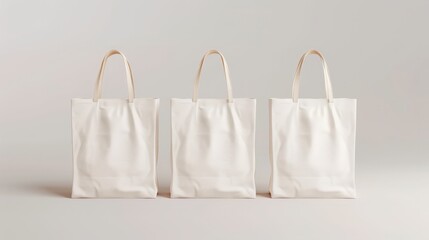 Canvas or tote bags made of of fabric and eco linen mockup. Cloth totebag with handle, white cotton reusable shopping pouch