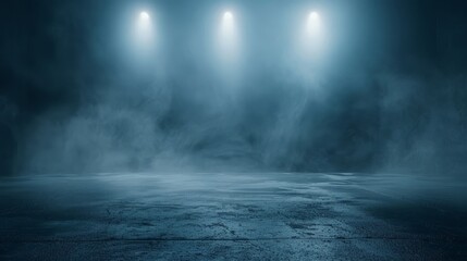 Dark street, asphalt abstract dark background, empty dark scene, neon light, spotlights The concrete floor and studio room with smoke float up the interior texture for display products, - obrazy, fototapety, plakaty
