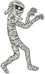 illustration mummy character colorful transparent background