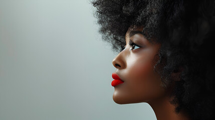 Black Woman with afro hair.generative ai - obrazy, fototapety, plakaty