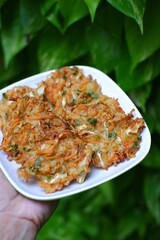 Bakwan sayur or vegetable fritter in a plate