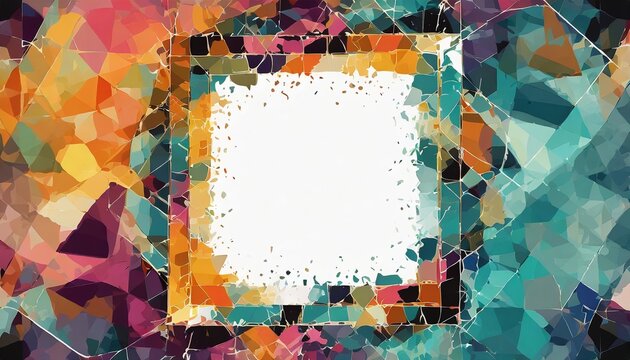 a grunge multicolored abstract mosaic frame is available as a vector background for design
