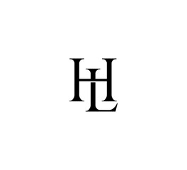 Initial Letter Logo. Logotype design. Simple Luxury Black Flat Vector HL