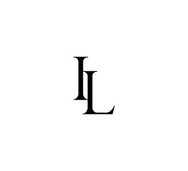 Initial Letter Logo. Logotype design. Simple Luxury Black Flat Vector IL - obrazy, fototapety, plakaty
