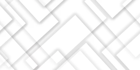 Foto op Plexiglas Abstract white and grey modern minimalistic pale geometric pattern background. square shapes in random geometric pattern background. business concept idea for poster, template on web, backdrop. © художник
