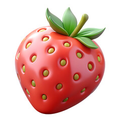 Obraz premium 3d fly realistic isolated strawberry fruit icon