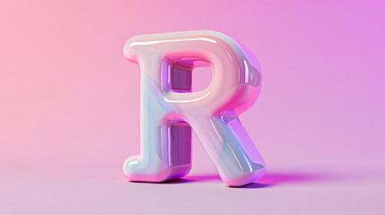 3D rendering letter R, 3d style decorated capital letter R