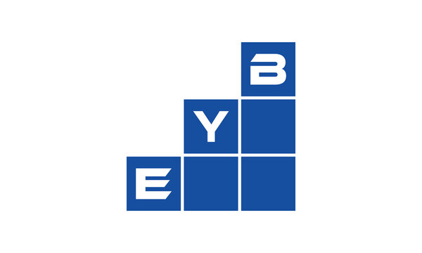 EYB initial letter financial logo design vector template. economics, growth, meter, range, profit, loan, graph, finance, benefits, economic, increase, arrow up, grade, grew up, topper, company, scale
