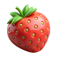 Obraz premium 3d fly realistic isolated strawberry fruit icon