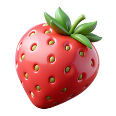 Obraz premium 3d fly realistic isolated strawberry fruit icon
