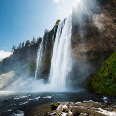 waterfall in the mountains