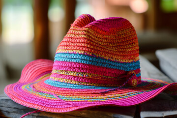 A colorful straw hat