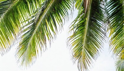 Fototapeta na wymiar isolate on a white background tropical palm wallpaper