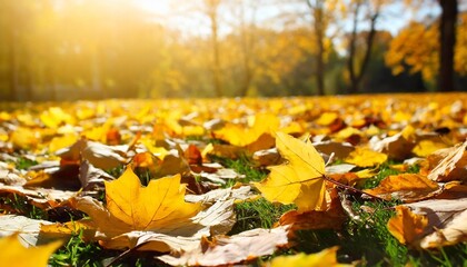 yellow autumn background - obrazy, fototapety, plakaty
