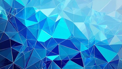 low poly abstract background in blue tone