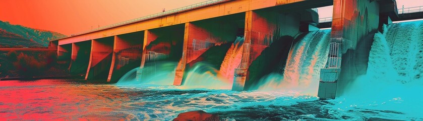 Capturing the dynamic movement of hydropower turbines in action, Pop art