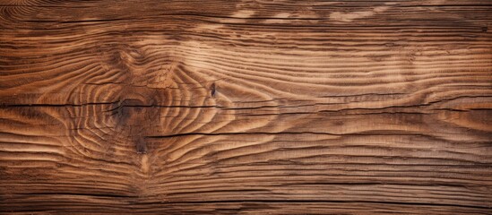 A detailed closeup of a rich brown hardwood plank flooring with a beautiful wood stain and varnish finish, showcasing the intricate natural pattern of the wood