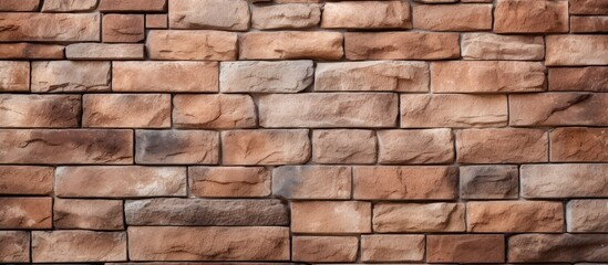 A detailed view of a brick wall showcasing a plethora of brown bricks closely placed together