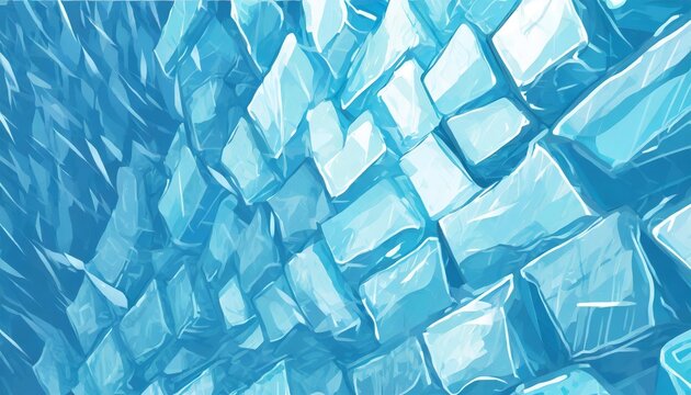 anime frozen ice block wall background backdrop generated