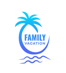 Fototapeta na wymiar Family vacation logo Icon Brand Identity Sign Symbol Template