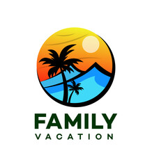 Family vacation logo Icon Brand Identity Sign Symbol Template