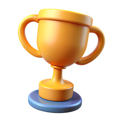 champion cup icon winners trophy isolated on white background 3d render illustration