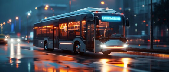Passenger shuttle bus. Generative AI