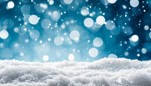 abstract winter snow with white snowflakes confetti and bokeh festive minimal wide background