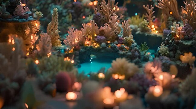 Underwater Paradise, A Stunning Coral Reef Flourishing with Life in a Clear Blue Sea