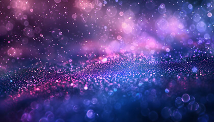 Abstract background, graphic, polka dots, neon lights. purple blue nebula - obrazy, fototapety, plakaty