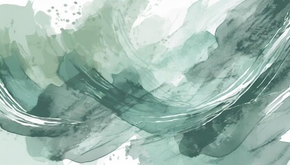 pale gray blue green abstract watercolor drawing sage green color art background for design water grunge blot stein daub