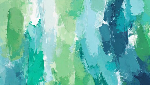 vertical background with diverse shades of green and blue oil paint