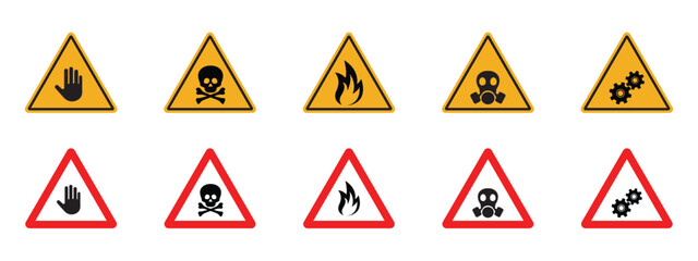 Symbols danger and warning signs
