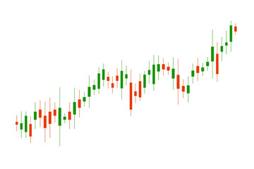 Growth stock diagram financial graph or business investment market trade on transparent background