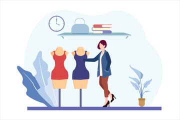 Fashion Designer Flat Design Illustration