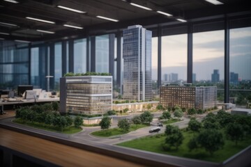 Naklejka premium team of real estate developers and entrepreneurs working discussing new modern business project in office