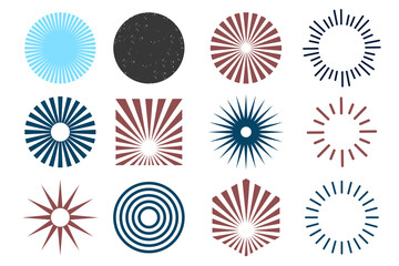 Sun icon set . abstract design elements . Vector illustration