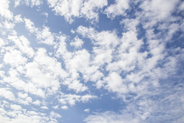 White clouds in the blue sky