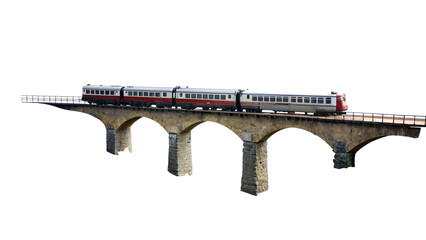 Train on bridge over the river The train is passing through the Death Railway Bridge over the River. During World