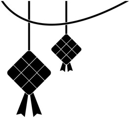 ketupat illustration religion silhouette ramadan logo decoration icon Indonesia outline islamic islam muslim mubarak celebration arabic calligraphy mosque holiday shape festival holy culture for