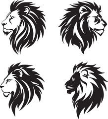 
Logo on a transparent backdrop including a lion's head vector illustration-003