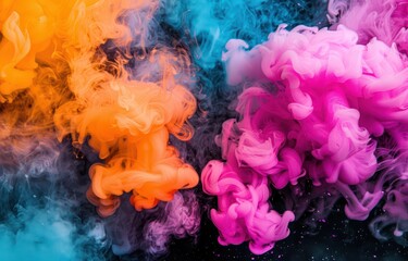 Fototapeta premium Colorful abstract wave swirl with smoke effect