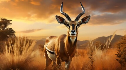 Captivating Realism: A Spectacular Depiction of an Antelope, Exquisitely Rendered to Bring Its...