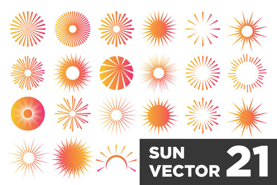 Sun icon set . abstract design elements . Vector illustration