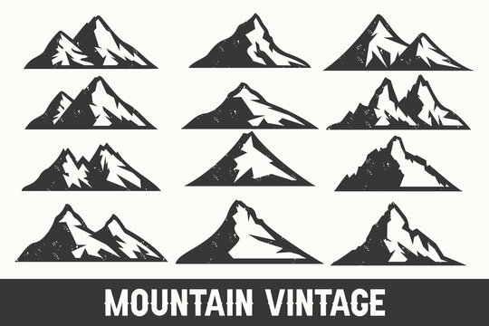 set of mountain logo design , vector illustration
